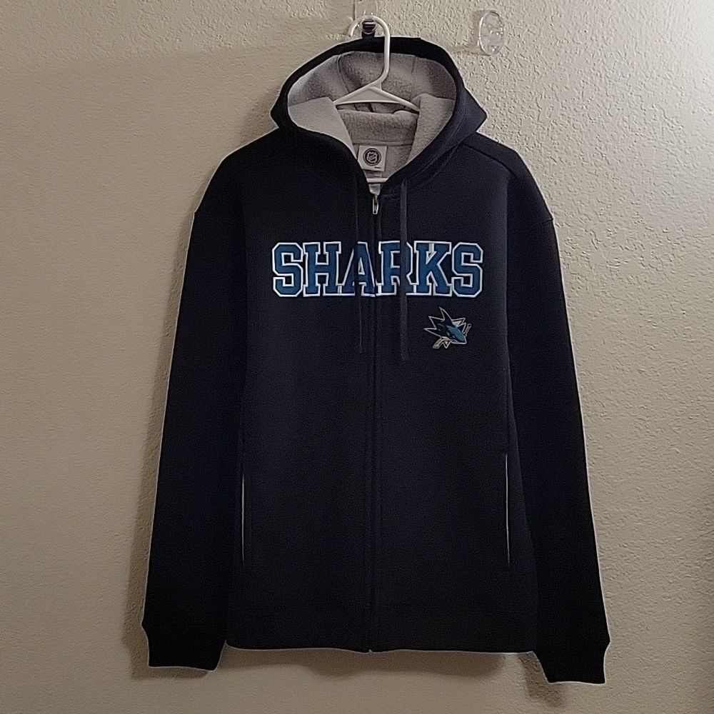 NHL San Jose Sharks Hockey Full-zip Hooded Jacket - Black - Medium